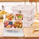 thumbnail image 4 of Fiudx Lonchera de Paja de Trigo, Contenedor de Alimentos con Diseño de Cuatro Compartimentos, Tapa Transparente para Refrigerios, Almacenamiento Apilable y Fácil de Limpiar, Ideal para Picnics Al Air, 4 of 6