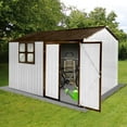 thumbnail image 2 of 10'x8' Metal Outdoor Storage Shed, Metal Garden Shed With Lockable Doors & Window, Sheds & Outdoor Storage With Roofs For Lawn Patio Backyard, 2 of 7