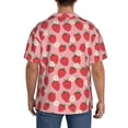 thumbnail image 3 of Uemuo Strawberry And Flowers Pattern Cotton Linen Short Sleeve Shirts,Casual Lightweight Button Down Shirts,Vacation Beach Summer Tops-XX-Large, 3 of 7