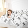 thumbnail image 4 of jejeloiu Lovely Bow Tie Twin Comforter Sets,Gray Cartoon Loves Bedding Set For Girls Reversible 2-Piece, 4 of 8