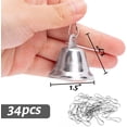 thumbnail image 2 of Craft Bells, 34PCS Silver Jingle Bells (1.7 X1.5 Inch) Small Brass Bells with Spring Hooks Hanging for Wind Chimes Housebreaking Doorbell Wedding Decor DIY Favor, 2 of 5