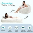 thumbnail image 2 of MUZZ Giant Bean Bag Chair for Adults and Teens, Convertible Memory Foam Lazy Sofa Chair, Oversized Beanbag for Living Room/Bedroom, White, 2 of 10