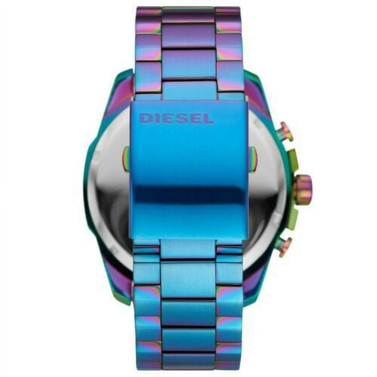 Diesel Mega Chief Chronograph Stainless Steel Watch - DZ4542  Iridescent/Blue/Pink One Size