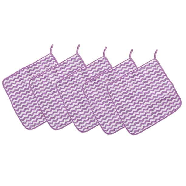 Juego de toallitas limpiadoras de cocina | Paquete de 5 paños de cocina colgantes corrugados de microfibra | Toallas de mano gruesas de terciopelo de doble cara | Trapos absorbentes de secado rápido
