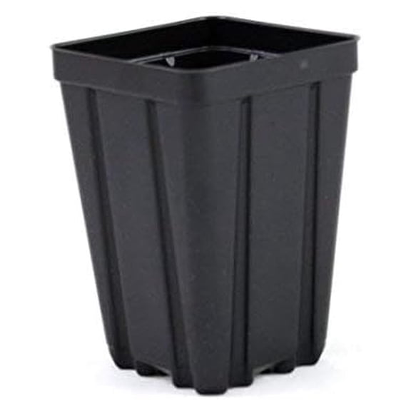 Square Greenhouse Pots 3.5 inch x 5 inch- Black - Plastic - Deep - Qty 100 by Growers