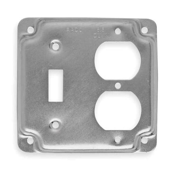 Hubbel Electric Raco 4in. Square 2 Gang Combination Duplex & Toggle Box Cover 906C