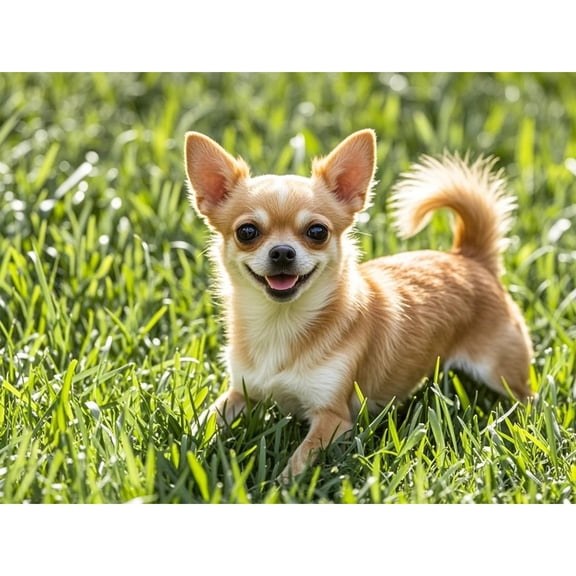 Fawn Chihuahua Diamond Art 5D Diamond Painting DIY Kits Full Round Drill Beads by Number Stitch Handmade Arts and Crafts for Living Room Bedroom Home Wall Decor 12x16 inch / 30x40cm