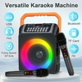 thumbnail image 7 of Aursear Karaoke Machine, Portable Bluetooth Karaoke Speaker with 2 Wireless Microphones, PA System for Adults Kids with LED Lights, Supports FM/AUX/USB/TF for Home Party, 7 of 7