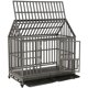 thumbnail image 2 of dog cage 48" Heavy Duty Dog Crate Strong Metal Cage House Shape Pet Kennel Crate Playpen with 4 Locking Wheels ShopWise Round, 2 of 6