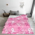 thumbnail image 5 of Honeii Breast Cancer Awareness (3) Print Fleece Blanket - Throw Blanket for Bed, Sofa, Couch, Camping, and Travel , Microplush Ultra Soft Warm Blanket-80"x60", 5 of 7