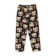 thumbnail image 6 of Uemuo Flower Fox Pattern Women's Wide Leg Palazzo Lounge Pants with Pockets Light Weight Loose Comfy Casual Pajama Pants-XX-Large, 6 of 9
