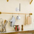 thumbnail image 4 of Luxshiny 4pcs Kitchen Hooks White Plastic Fixes Towels Bathroom Hooks, 4 of 8