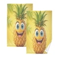 thumbnail image 2 of 2 Pcs Absorbent Face Towel Bath Hand Towels Soft Breathable Cotton Towel Set for Bathroom Kitchen Hotel Spa Decor Yellow Pineapple, 2 of 8
