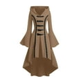 thumbnail image 6 of Halloween Womens Casual Dresses for Women Plus Size Long Sleeve Gothic Punk Style Long Robe Hooded Dress Tops, 6 of 7