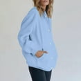 thumbnail image 7 of Mohiass Button Up Y2K Hoodies for Women Casual Oversized Hooded Sweatshirt Long Sleeve Trendy Athletic Jackets with Pockets Sky Blue L, 7 of 7