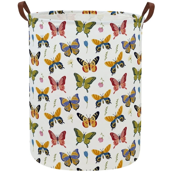 Kids Laundry Hamper,Butterfly Hamper Collapsible Canvas Cute Laundry Basket for Boys and Girls, Nursery Hampers,Gift Baskets,(Butterfly)