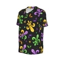 thumbnail image 6 of Fotbe Mardi Gras Carnival4 Baseball Jersey Shirt for Men and Women, Casual Short Sleeves Button Down T-Shirt-Small, 6 of 9