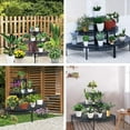 thumbnail image 6 of aboxoo 3 Tier Plant Stand Semi-Circular Flower Pot Organizer Rack Quarter Round Plant Display Holder Outdoor Storage Shelves Metal Corner Shelf Planter Shelving Ladder Plant Stand for Indoor Use, 6 of 7