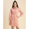 thumbnail image 2 of Moomaya Bishop Sleeves Spread Collar Cotton Dress - Women's Boho A-Line Dress, 2 of 9