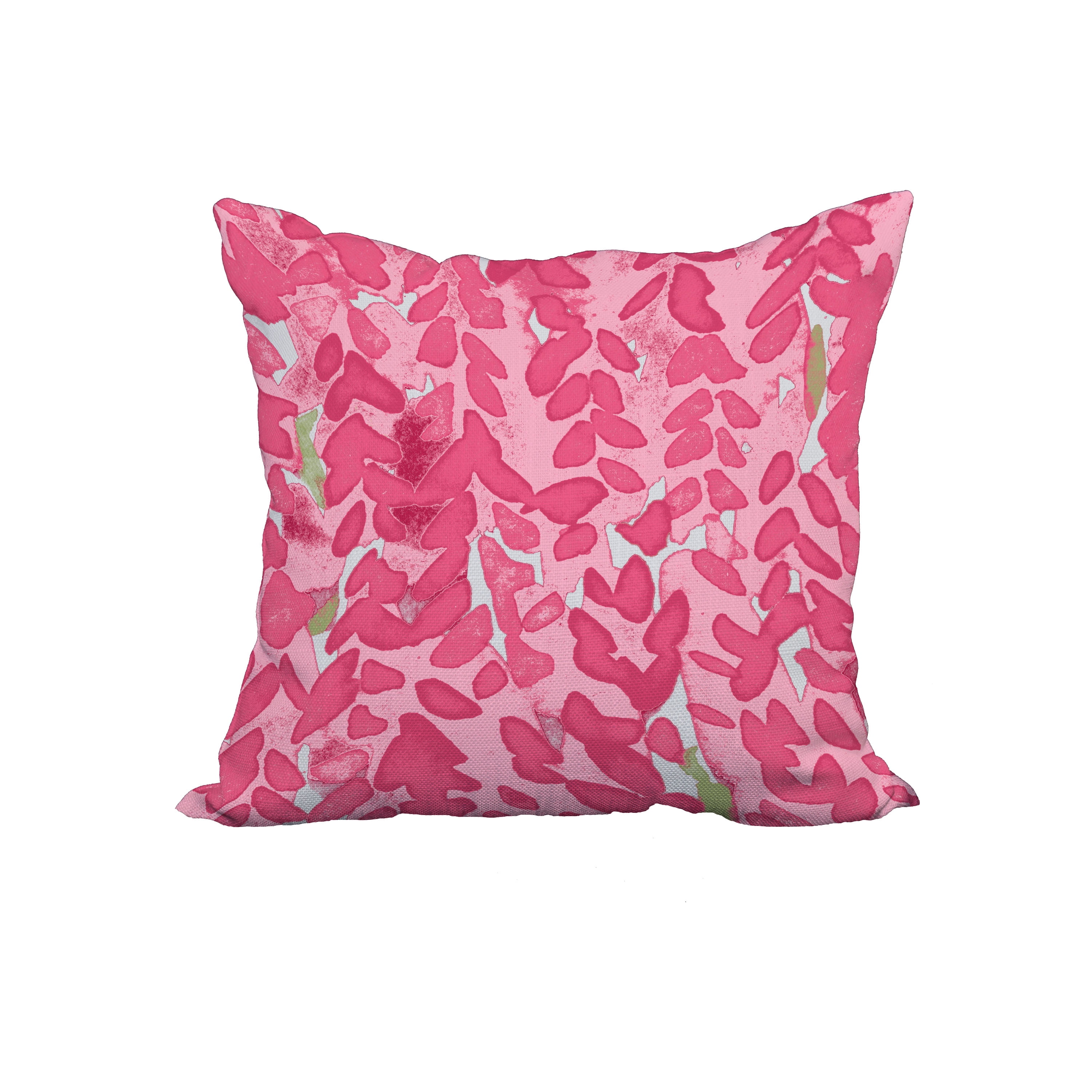 22 x 22 Inch Flower Bell Pink Floral Print Decorative Polyester Throw Pillow with Linen Texture
