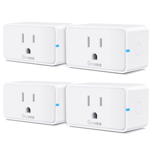Enchufe inteligente Govee, 15 A, WiFi, Bluetooth, paquete de 4 unidades ETL y FCC