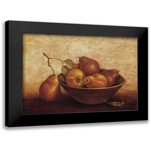 Unknown 14x11 Black Modern Framed Museum Art Print Titled - Bowl of Pears