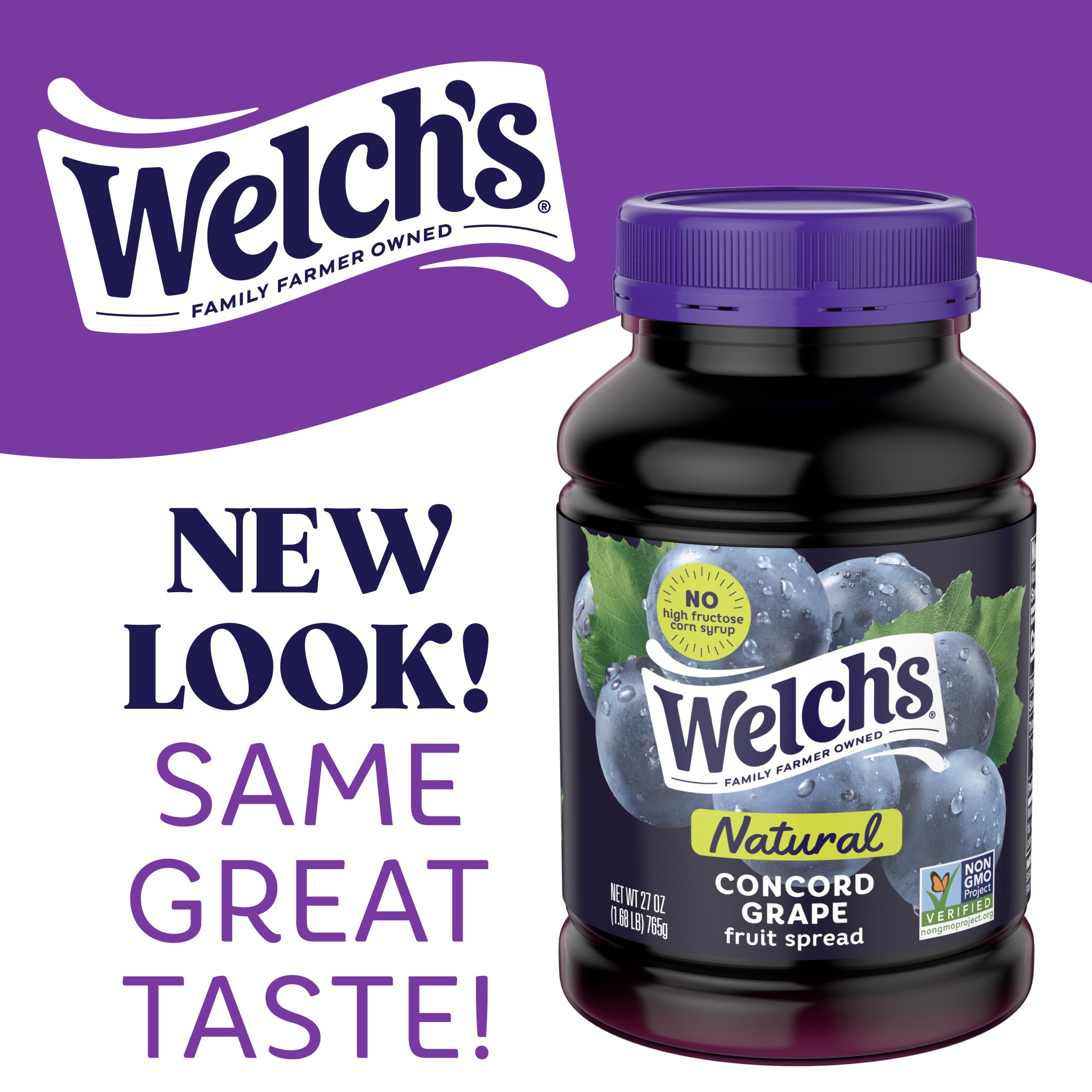 Welch's Natural Concord Grape Spread, 27 oz Jar
