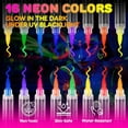 thumbnail image 2 of UV Neon Face Paint Markers 8/18 Colors, Glow in the Dark Body Paint Pens for Skin, Washable Temporary Tattoo Markers for Halloween Party Cosplay, 2 of 7