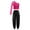 Hot Pink, variant on vastwit Kids Girls Hip Hop Jazz Dance Costumes Sequins Sheer Mesh Long Sleeve Crop Top+Pants Set Light Blue 6
