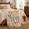 thumbnail image 6 of Inspirational Lettering Framed By Butterflies And Wildflowers, Soft Flannel Blanket with Bohemian Botanical Typography Print, Housewarming Gift and Home Decor for Bedroom and Living Room, 6 of 7