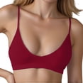 thumbnail image 2 of 2026 Bras for Women No Underwire JIANLAI Plunge Unlined Seamless Bra No Underwire Comfortable Everyday Brick Red, 2 of 5