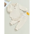 thumbnail image 2 of Bagilaanoe 2pcs Newborn Baby Boy Long Pants Set Long Sleeve Romper Tops + Leggings 3M 6M 12M 18M 24M Infant Casual Outfits, 2 of 9