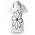 thumbnail image 3 of Fishing Apron Flower Shaped Artisan Steel Multi Hook Gaff in Row New Needle Device Figure Print, Unisex Kitchen Bib Apron with Adjustable Neck for Cooking Baking Gardening, Black White, by Ambesonne, 3 of 3