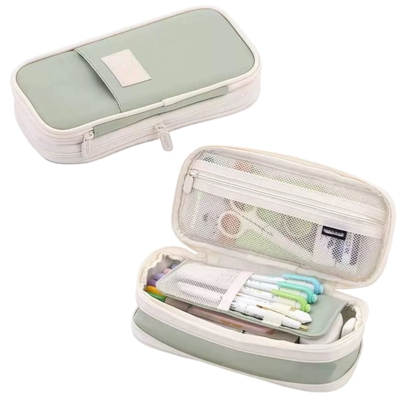 Big Capacity Pencil Case, Special Cute Aesthetic Pencil Pouch Cases | Big Stationery Pencil Case Bag Green