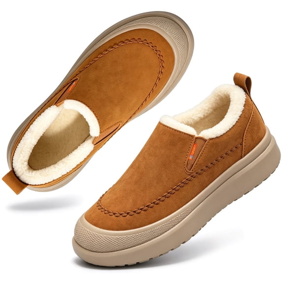 Knivor Platform Slip On Ankle Bootie Slippers for Women Fleece Lined Thick Sole Closed Back Warm Winter Bootie Slippers for Indoor Outdoor Daily Wear
