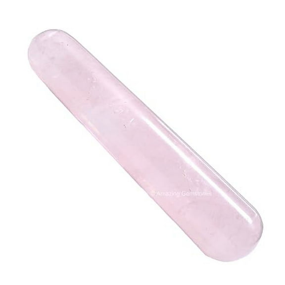 Rose Quartz Crystal Wand Massage Stick (Smooth)