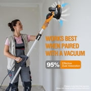MAXXT Drywall Sander, Lightweight Popcorn Ceiling Removal Tool, 5 Variable Speed Foldable Telescopic Electric Sander, 800-1700RPM with 6pcs Sandpapers & Bag