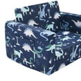 thumbnail image 6 of Ulax Furniture Children Sofa Chair to Lounger 2-in-1 Flip Open Convertible Kids Couch/Sleeper for Kids (Navy Dinosaur), 6 of 11