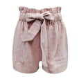 thumbnail image 5 of Gbsyewxs Womens Shorts High Elastic Waist Lace Up Solid Color Casual Summer Shorts For Women Pink, 5 of 7