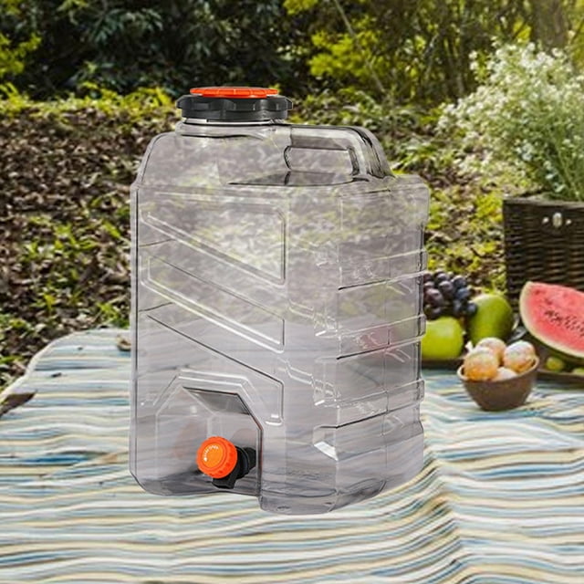 Tanque de agua de contenedor de agua para acampar con dispensador de bebidas de tubo de extensión con jarra de almacenamiento de espiga para viajes RV 20 L