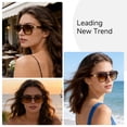 thumbnail image 2 of Aviator Sunglasses for Women Men Fashion Square Womens Sunglasses UV400 Protection Shades(Black/Gradient Gray), 2 of 6