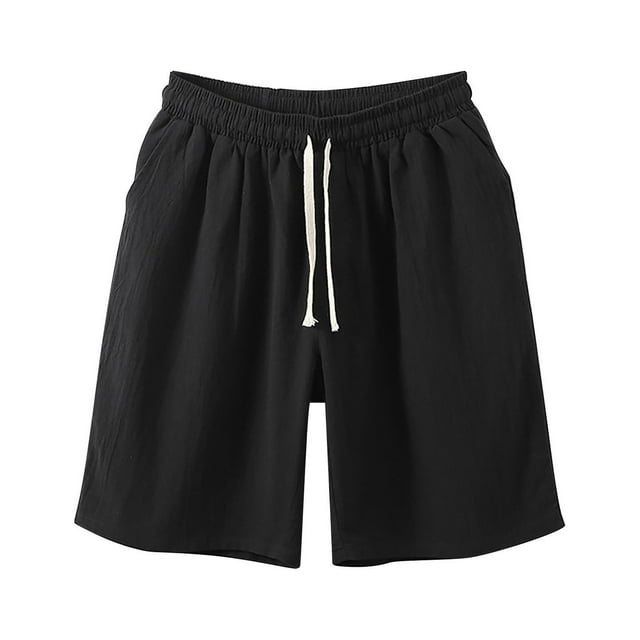 PEASKJP Men's Washed Out Short Sports, Fitness, and Exercise, Athletic Performance,Black XL
