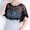 thumbnail image 4 of SWSMCLT Women's Lace Fancy Fashion Mesh Bridal Lace Cape for Wedding Shrug Light Semi Formal Net Fitted Black One Size, 4 of 4