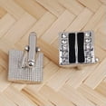 thumbnail image 2 of K-KED Cufflinks Mens Shirt Wedding Cuff Links Metal Delicate Jewelry Square Silver Black Gold-K, 2 of 9