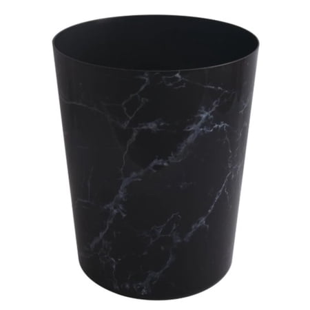 Mainstays Bathroom Trash Can, 5 Gallon Small Plastic Garbage Bin with No Lid, Black Marble