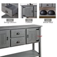 thumbnail image 6 of 48'' Solid Wood Sideboard Console Table with 2 Drawers and Cabinets and Bottom Shelf, Retro Style Storage Dining Buffet Server Cabinet for Living Room Kitchen Dining Room(Antique Gray), 6 of 14