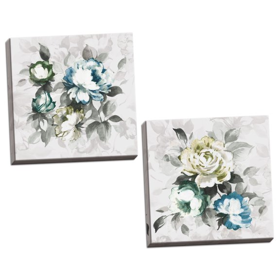 Gango Home Decor Contemporary Bloom Where You Are Planted Spring & Focus on the Good Spring by Wild Apple Portfolio (Ready to Hang); Two 16x16in Hand-Stretched Canvases