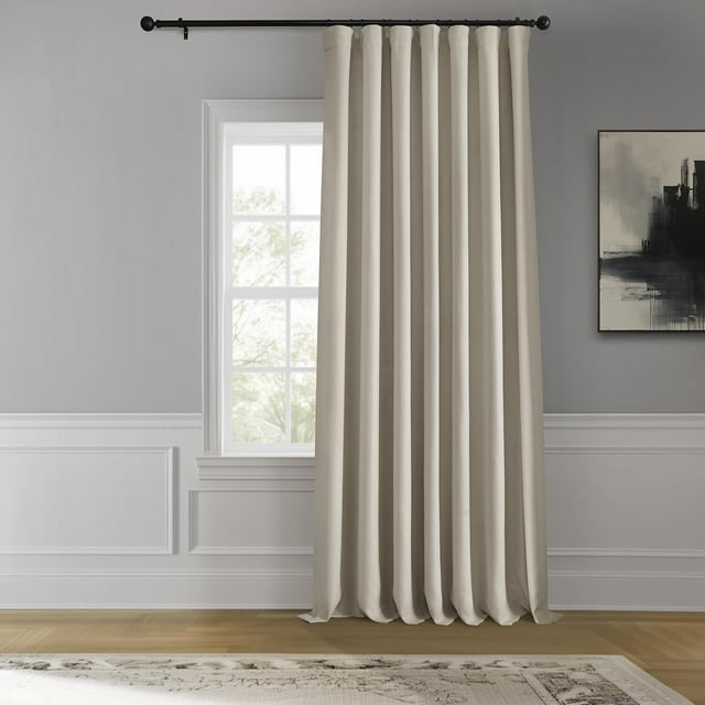 Cortinas de Lino sintético para Sala de Estar (1 Panel), 100 W x 108 L - Cortinas de oscurecimiento de habitación Extra Anchas con Textura para recámara, 108 Pulgadas de Largo