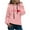 Pink, variant on QUINDOS Womens Hoodie Sweatshirts for Women Casual Crew Neck Long Sleeve Graphic Pullover Tops