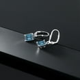 thumbnail image 5 of Gem Stone King 925 Sterling Silver Persian Blue Moissanite Dangle Earrings for Women (2.96 Cttw, Gemstone, Octagon 8X6MM), 5 of 5